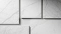 White marble panels with subtle grey veining arranged in a staggered Royalty Free Stock Photo