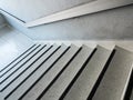 White marble pattern staircase with the metal handrail. Royalty Free Stock Photo