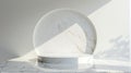 White Marble Podium, Minimal Abstract Background, Modern Web Stage, AI Created Royalty Free Stock Photo