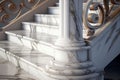 White marble staircase close up Royalty Free Stock Photo