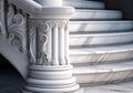 White marble staircase close up