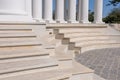 White marble staircase and columns Royalty Free Stock Photo