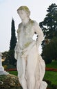 White marble statue, building in Castelfranco Veneto, in Italy Royalty Free Stock Photo