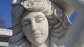 Statue of Greek Goddess Head with lovely hair settled in a public park Royalty Free Stock Photo