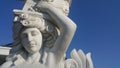 Statue of Greek Goddess Head with lovely hair settled in a public park