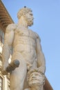 The white marble statue of Hercules and Cacusi in Florence, Italy. Classic Royalty Free Stock Photo