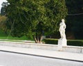 Marble statue, castle during winter, in Castelfranco Veneto, in Italy Royalty Free Stock Photo