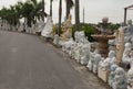 White marble statues in the Vietnamese manufactory