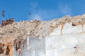 White marble and stone crushing quarry site in Afyonkarahisar.