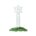 White marble tombstone with star of David for Jewish military cemetery on grass hill template watercolor illustration