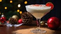 White margarita, Christmas or New Year\'s winter alcoholic cocktail