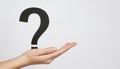 white mark concept hand symbol olated question question holding background mark white signs hand Royalty Free Stock Photo