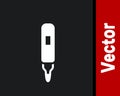 White Marker pen icon isolated on black background. Felt-tip pen. Vector Royalty Free Stock Photo