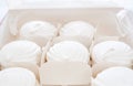 White marshmallow in a box Royalty Free Stock Photo