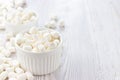 White marshmallows in a bowl