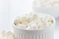 White marshmallows in a bowl