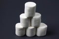 White marshmellow on dark background Royalty Free Stock Photo
