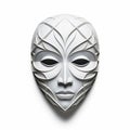 Minimalistic White Mask: A 3d Render Inspired By Taaffe And Metzinger