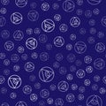 White Masons symbol All-seeing eye of God icon isolated seamless pattern on blue background. The eye of Providence in