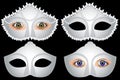 White masquerade masks and female eyes, carnival. Vector Royalty Free Stock Photo