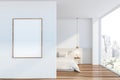 White master bedroom, vertical poster Royalty Free Stock Photo
