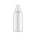 White matte plastic bottle for conditioner, shampoo, detergent, oil, medicine, cosmetic bottle. Front view of plastic bottle with