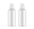 White matte plastic bottle for conditioner, shampoo, detergent, oil, medicine, cosmetic bottle. Front view of plastic bottle with