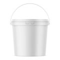 White matte plastic bucket mockup template.