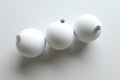 White Matte Shatterproof Large Christmas Ball Ornament Mock-Up - Three Balls. 3D Illustration