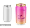 White matte tin can mockup. Vector illustration.