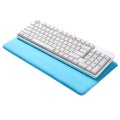 White Mechanical Keyboard and Blue Wrist Rest on White Background computer accessory Royalty Free Stock Photo