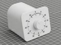 White mechanical timer on grid background Royalty Free Stock Photo