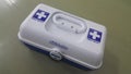 White medical box or first aid kit with plus or cross sign