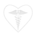 White Medical Caduceus Symbol in Shape of Heart as Clay Style. 3d Rendering