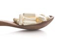 White medicine capsules. Royalty Free Stock Photo