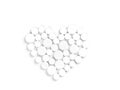 White medicine pills in the shape of a heart on a white background top view with copy space Royalty Free Stock Photo