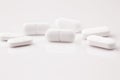 White medicine tablets, antibiotic pills