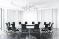 White meeting room, round table