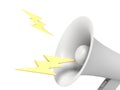 White megaphone isolated on white background. Royalty Free Stock Photo