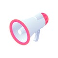 White Megaphone isometric Icon