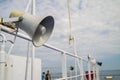 White megaphone on the ship.