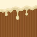 White Melted Chocolate Streams Background. Vector