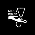 Men`s Health text, Men`s Health logo or icon on dark background