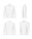 White mens shirt mockup set, vector realistic illustration