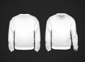 White mens sweatshirt template front and back view. Hoodie for branding or advertising