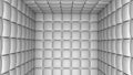 White mental hospital padded room. 3D-rendering.