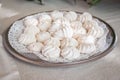 White meringues or cookies for party