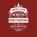 White Merry Christmas greetings badge label Royalty Free Stock Photo