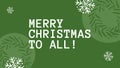 White merry christmas to all text, with snowflakes and mistletoe on green Royalty Free Stock Photo