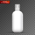 White metal bottle with sprayer cap for cosmetic